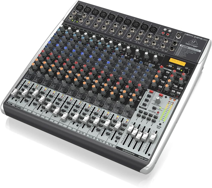 Behringer XENYX QX2442USB Premium 4/2-Bus-Mixer mit 24 Eingängen, XENYX-Mikrofonvorverstärkern und -