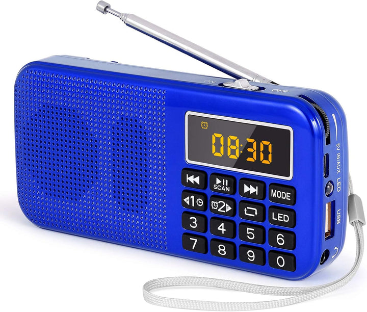 PRUNUS J-725 FM UKW Radio Klein, Kofferradio Tragbares Radio Wecker, Radio Batteriebetrieben mit 300