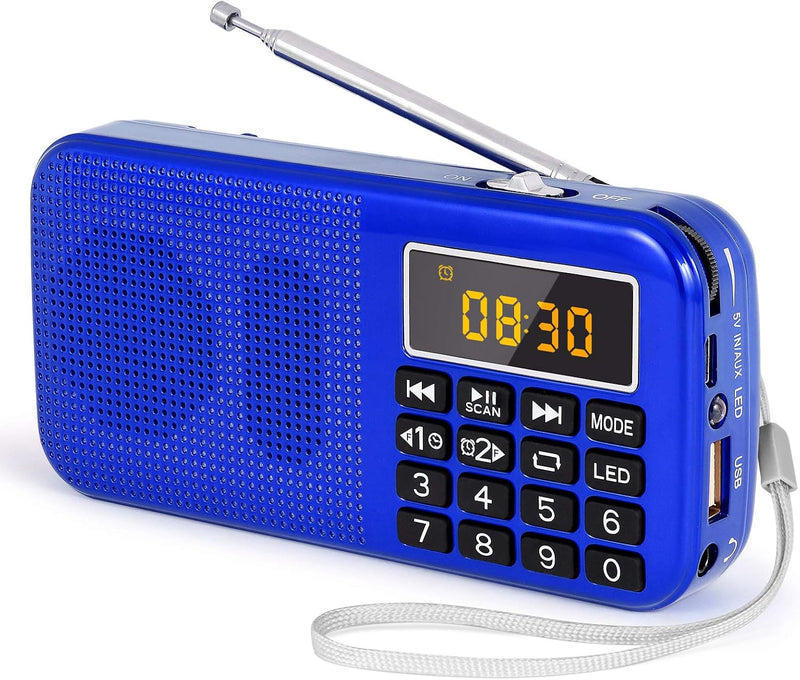 PRUNUS J-725 FM UKW Radio Klein, Kofferradio Tragbares Radio Wecker, Radio Batteriebetrieben mit 300