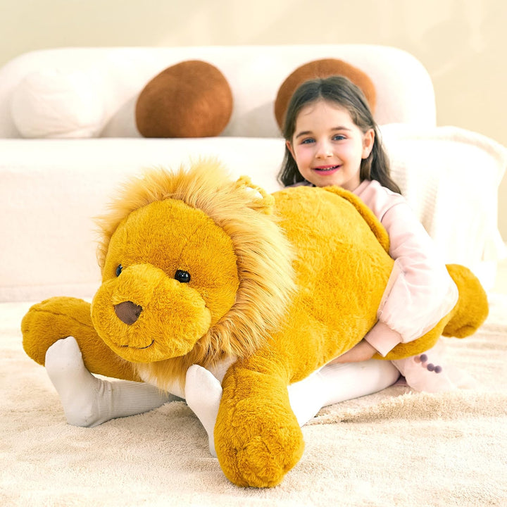 IKASA Gross Löwe Kuscheltier Riesen Stofftier,Gross Plüschtier Riesige Plüsch Spielzeug 78cm Flausch