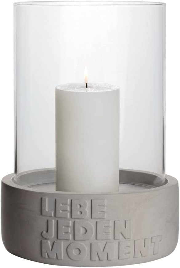 Beton Windlicht Lebe jeden Moment