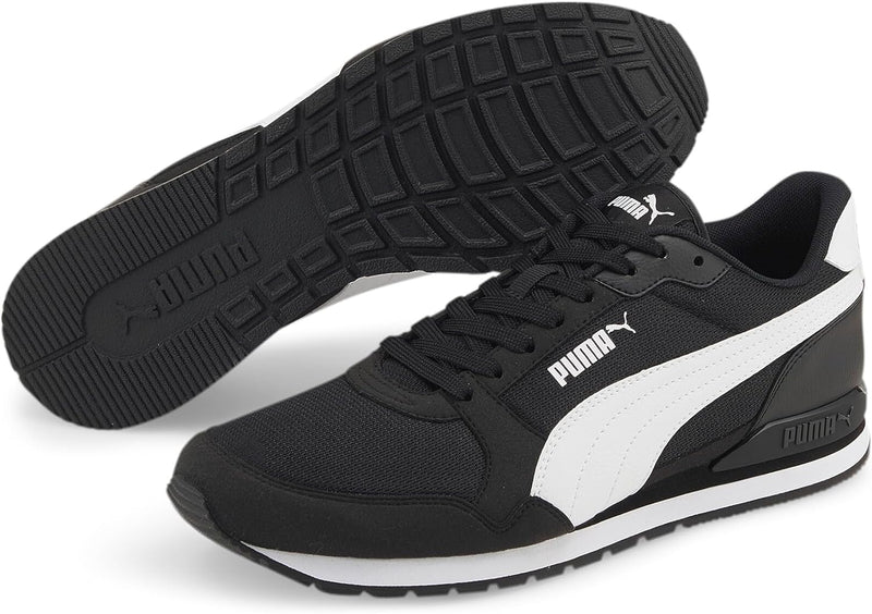 PUMA Unisex ST Runner v3 Mesh Sneaker, Black White, 40 EU