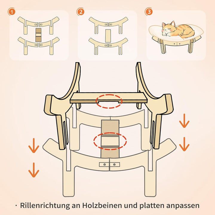 CheerPals Erhöhtes Katzenbett Blumenform, 55cm L&W Grosses Katzensofa, Stilvoll Katzenstuhl mit Hoch