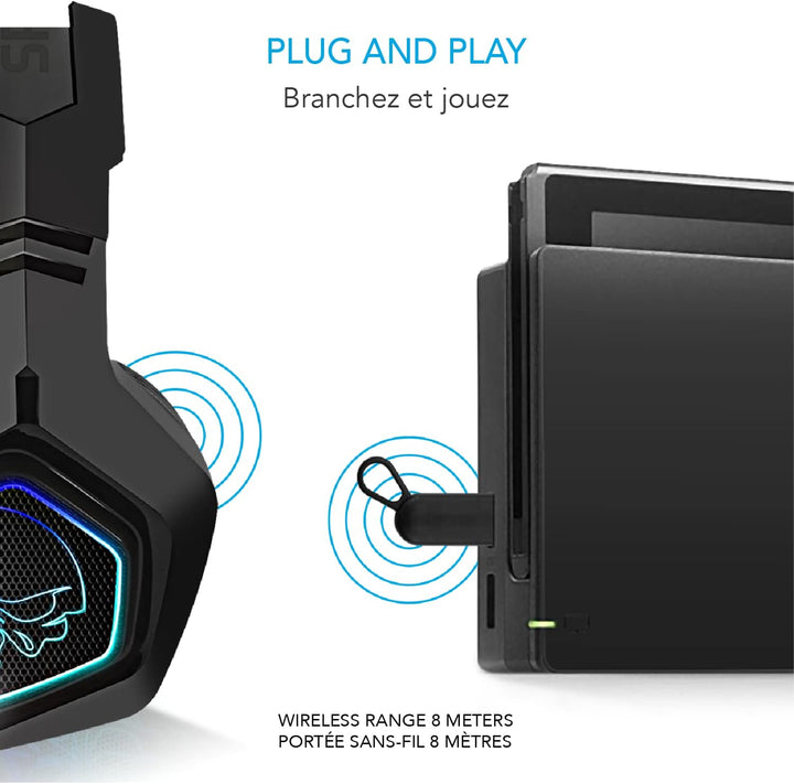 SPIRIT OF GAMER - XPERT-H900 - Headset Pro Gamer-Kopfhörer - Leistungsstarker Bass - Blaue LEDs - Ku