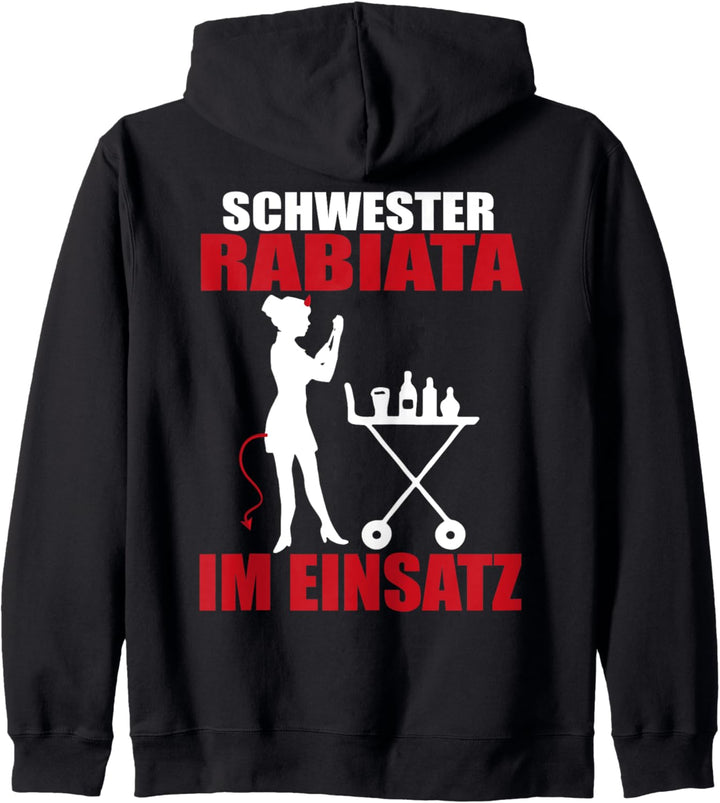 Schwester Rabiata Im Einsatz Pflege Krankenschwester Kapuzenjacke