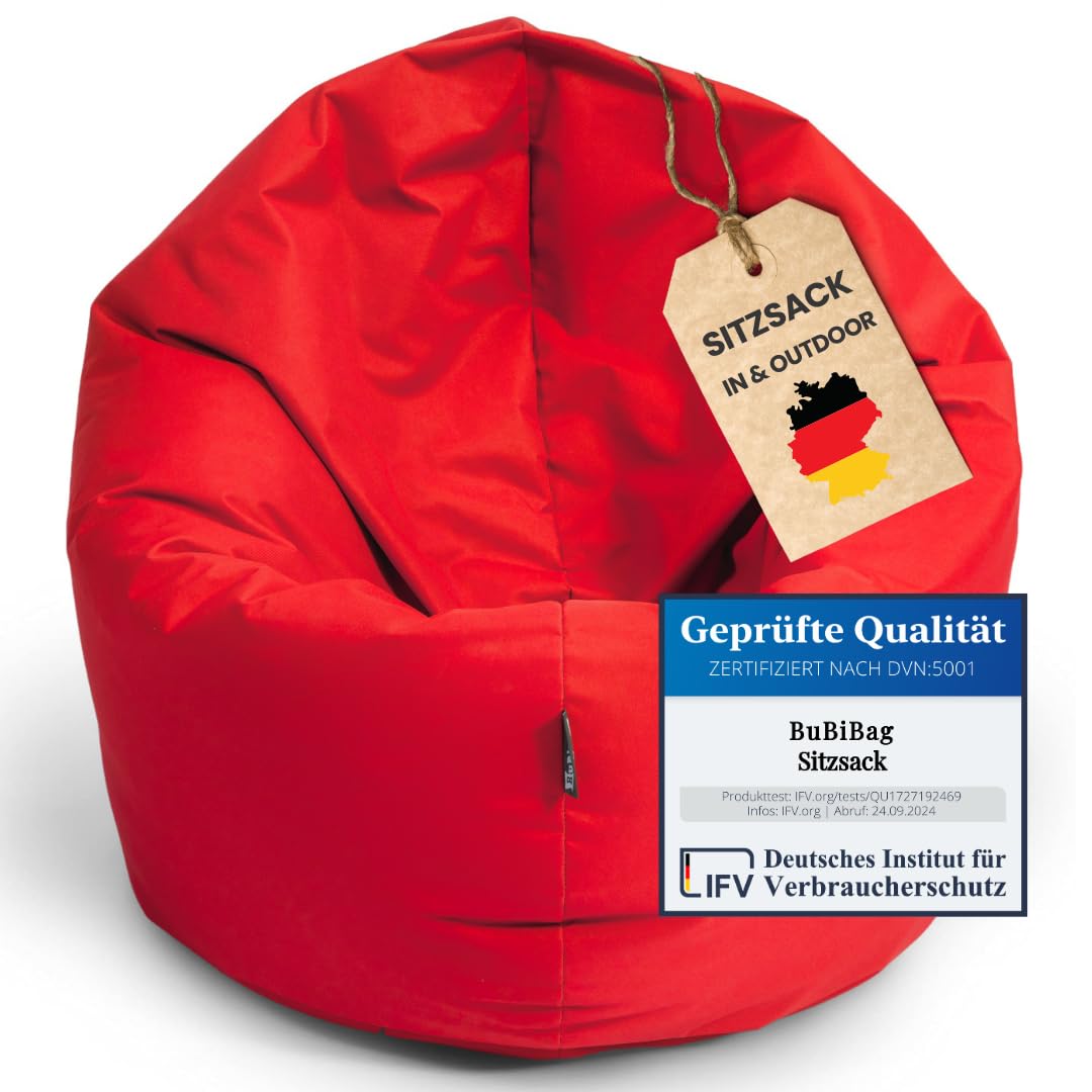 BuBiBag 2in1 Sitzsack L - XXL mit Füllung für Kinder & Erwachsene, Gaming Beanbag & Bodenkissen für