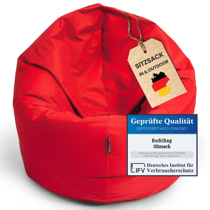 BuBiBag 2in1 Sitzsack L - XXL mit Füllung für Kinder & Erwachsene, Gaming Beanbag & Bodenkissen für