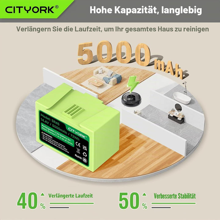 ABL-D1/ABL-D2 Li-ion Ersatz Akku für iRobot Roomba i7/ i7+, i4/i4+, i3/i3+ Plus, für iRobot Roomba e