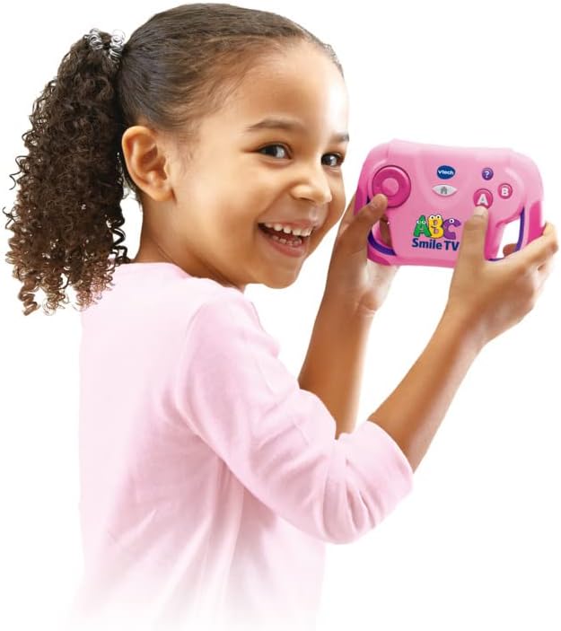 VTech ABC Smile TV pink – Kabellose Lernkonsole mit HDMI-Stick für den Fernseher mit 15 Spiel-Level