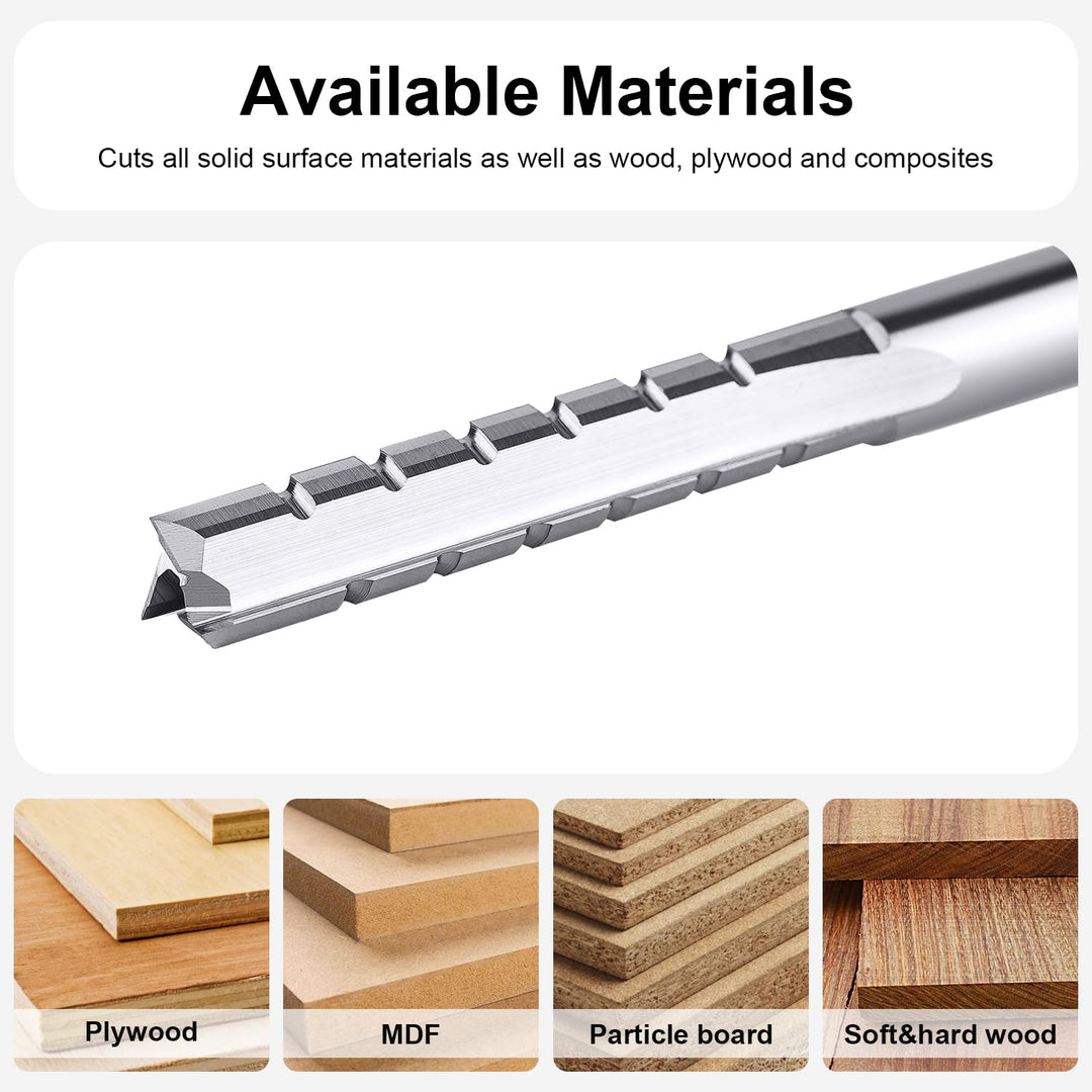 SpeTool 3 Flöten Gerader Hartmetall-Fräser mit Wolframkarbidspitze 6 mm Schaftdurchmesser 32 mm Schn