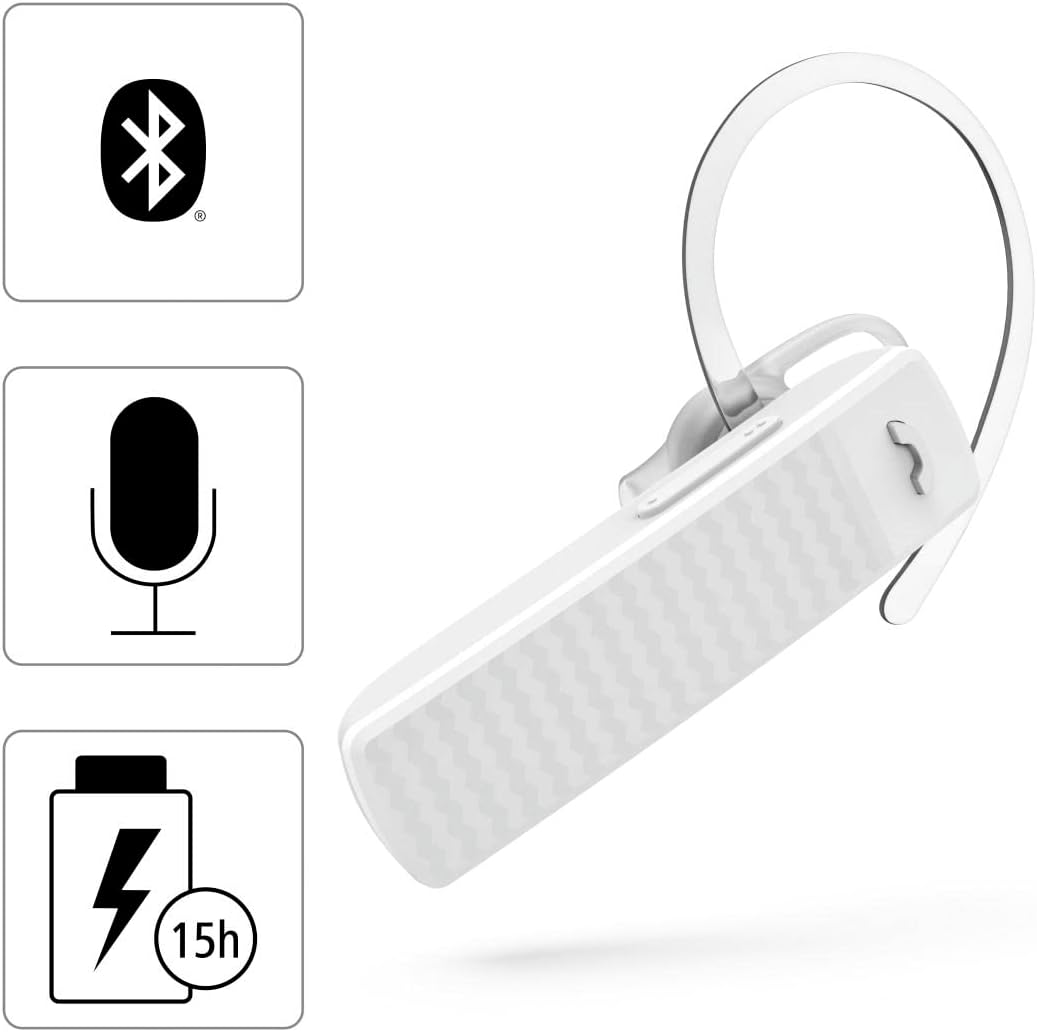 Hama Mono Bluetooth Headset (Multipoint, für zwei Geräte, Sprachsteuerung, Berührungssteuerung, Head