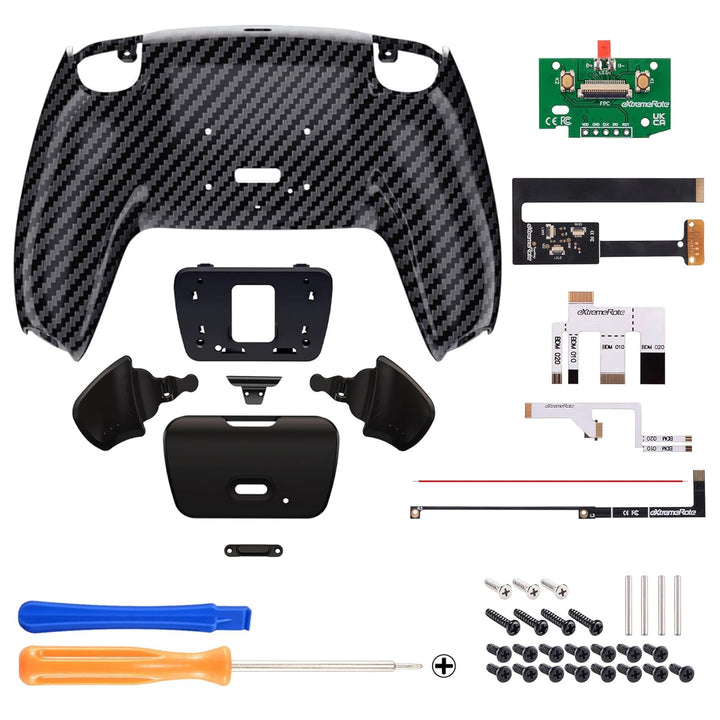eXtremeRate Graphit-Kohlefaser-Muster Rise 2.0 Remap-Kit für PS5-Controller BDM-010 BDM-020, Upgrade