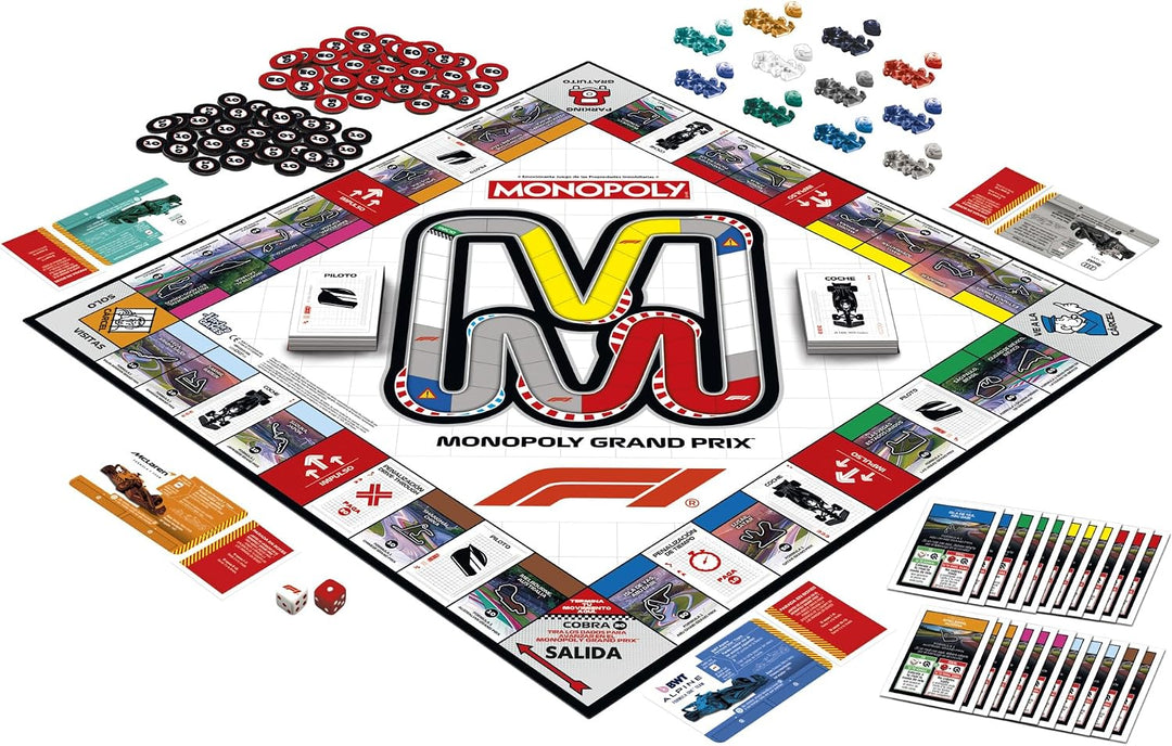 Monopoly F1-Edition, offizielles Formel-1-Spiel, Familienspiele für Kinder, Jugendliche und Erwachse
