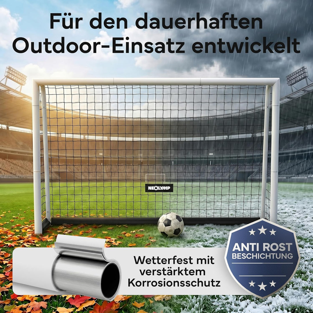NEOLYMP Fussballtor für Garten – Robustes Stadion-Tor aus Metall, korrosionsgeschützt – Wetterfestes