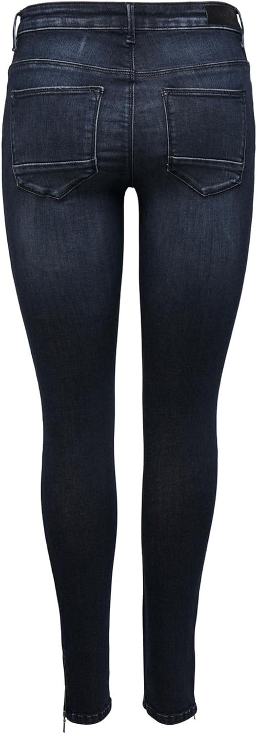 ONLY Female Skinny Jeans ONLKENDELL Mittlere Taille Skinny Fit Jeans 25W / 30L Dark Blue Denim, 25W