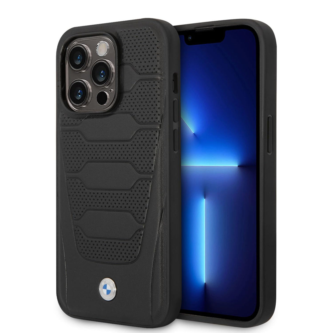 CG Mobile BMW Kompatibel mit Magsafe Signature Collection Echtleder Hülle mit perforierten Sitzen, k