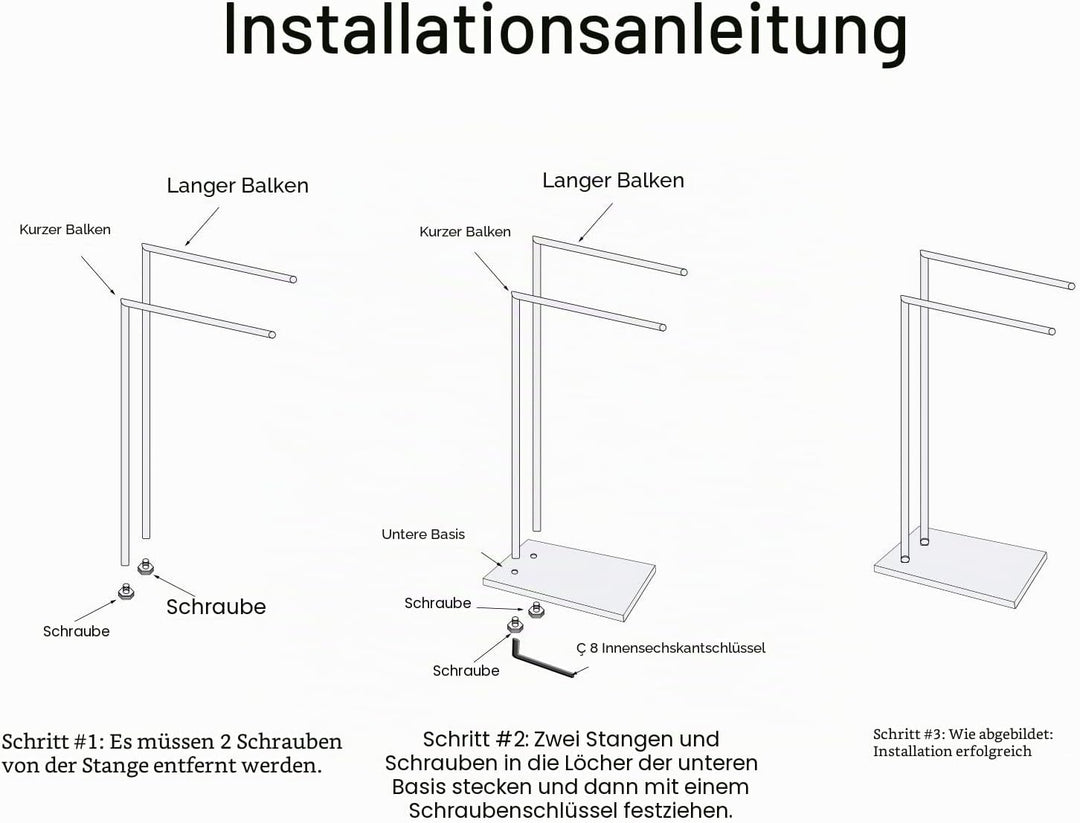 Freistehende Doppel-Handtuchhalter Badaccessoires Handtuchhalter Stand auf Boden Messing Chrom Boden