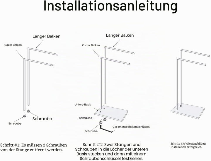 Freistehende Doppel-Handtuchhalter Badaccessoires Handtuchhalter Stand auf Boden Messing Chrom Boden