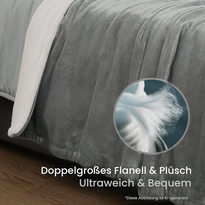 CURECURE Heizdecke 180 x 130 cm Wärmedecke Elektrisch fürs Bett mit Abschaltautomatik Überhitzungssc