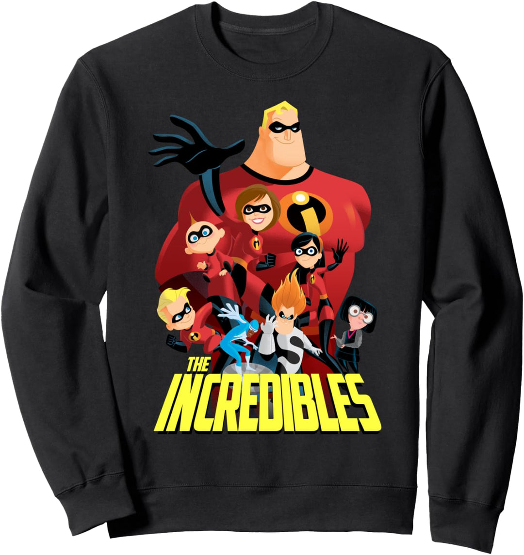 Disney Pixar Incredibles Group Shot Vintage Poster Sweatshirt