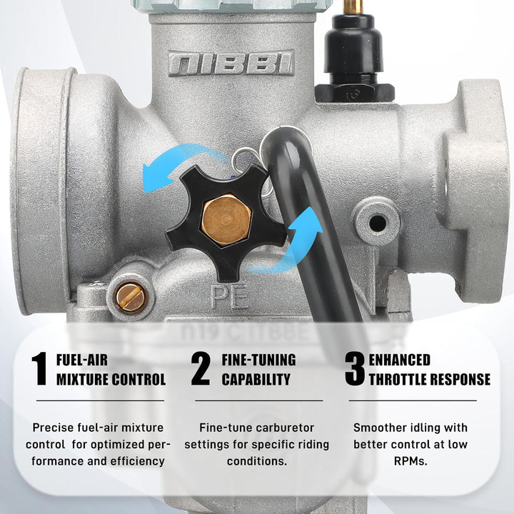 NIBBI PE17mm Vergaser für 80cc-100cc Flansch Motorrad Motor Vergaser mit Carb Jets PE-Flansch-17mm,