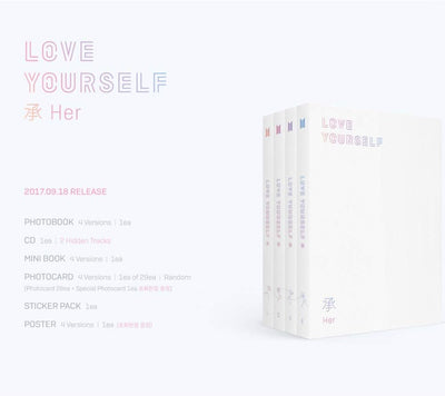 BTS 5th Mini Album Love Yourself 承 'HER' (Incl. One Random Acrylic Photocard) (Ver O), Ver O