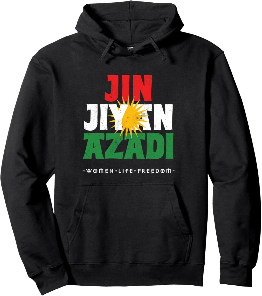 Kurdische Flagge, JIN JIYAN AZADI, kurdische Frauen, Free Kurdistan Pullover Hoodie