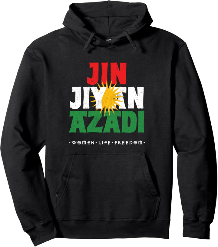 Kurdische Flagge, JIN JIYAN AZADI, kurdische Frauen, Free Kurdistan Pullover Hoodie