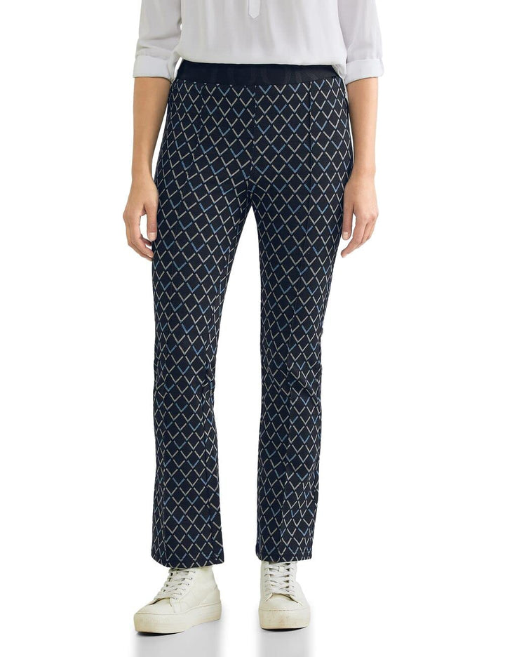 Street One Damen Stoffhose Skinny Bootcut 44W / 30L Deep Blue, 44W / 30L Deep Blue