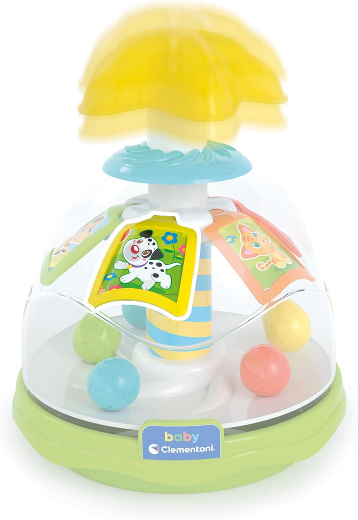 Clementoni Baby Happy Friends Spinning - Top-Kreisel für Kinder mit Tieren - Sensorik- & Motorikspie