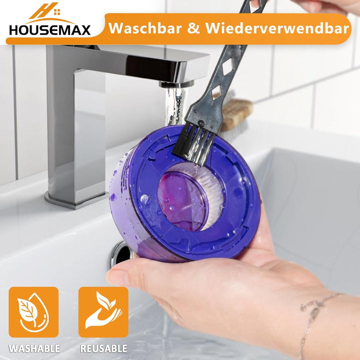 HOUSEMAX Upgrade V8 V7 Filter Ersatz Kit für Dyson V8 Absolute Animal, SV25, SV37 – 2 HEPA Nachmotor