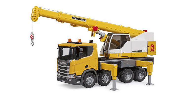 bruder 03571 - Scania Super 560R Liebherr Kran LKW mit Light &amp; Sound Modul - 1:16 Fahrzeuge, Baufahr