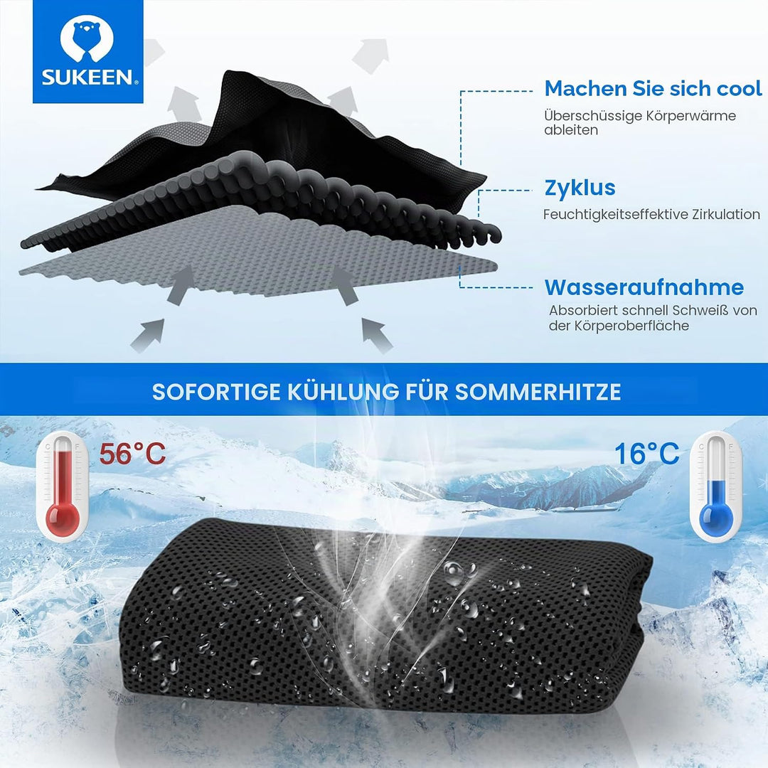 Kühltuch Set, kühlendes Handtuch Kühltücher Hals, Handtuch kühlend, Cooling Towel, Kühltücher Sport,