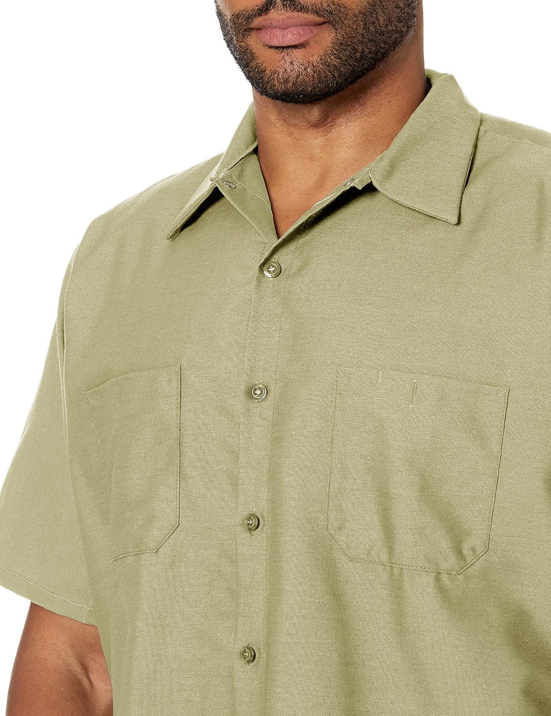 Red Kap Industrielles Arbeitshemd für Herren, Normale Passform, kurzärmelig XL Khaki, XL Khaki
