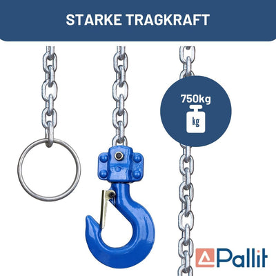 Pallit Hebelzug LEVER-S | 750 kg Tragkraft | 1,5 m Kettenlänge | strapazierfähige Lastbremse | Freil