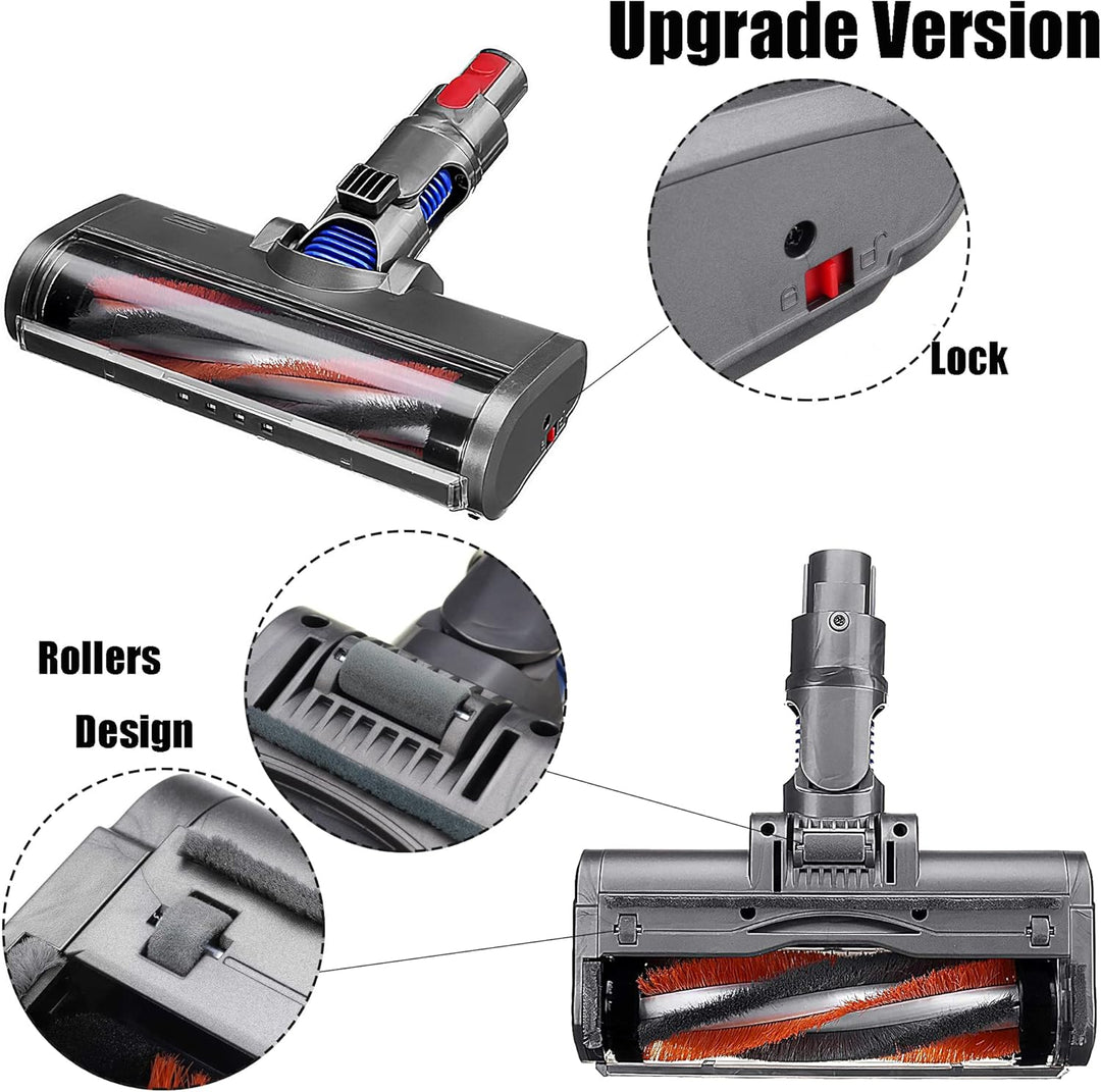Italdos Elektrische Turbo Bürste Bodendüse kompatibel für Dyson V7 V8 V10 V11 V15 Betriebene Turbodü