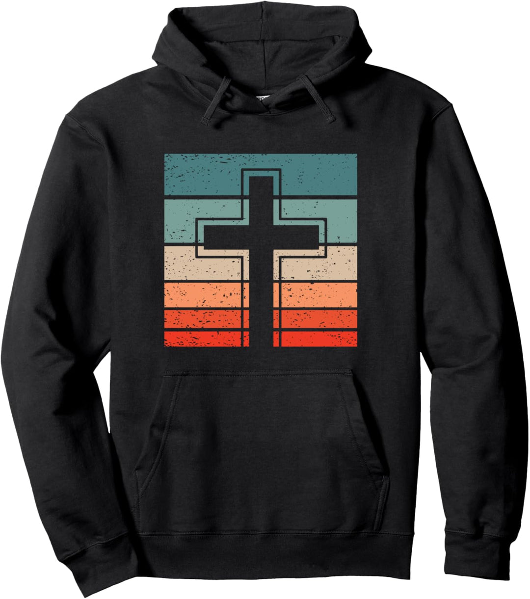 Jesus Kreuz Retro Style Vintage Pullover Hoodie