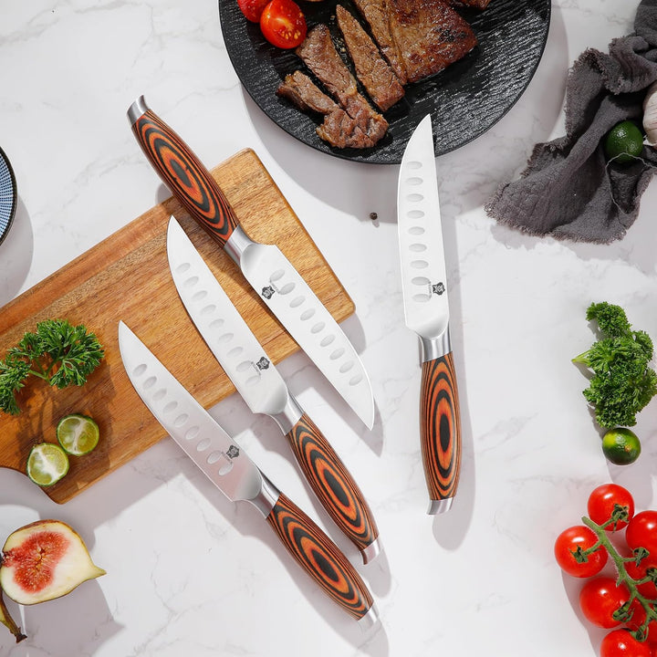 WILDMOK 4-teilig Steakmesserset 12,8cm Klinge aus Deutschem Stahl, Ergonomischer Griff Steakhouse Me