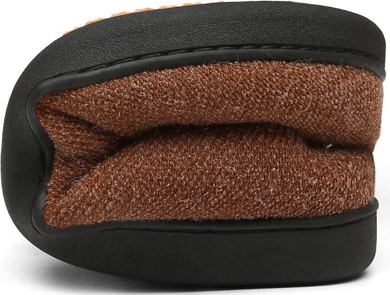 Mishansha Herren Winter Warme Hausschuhe Memory Foam Plüsch Pantoffeln,Gr.39-48, Braun 39 EU