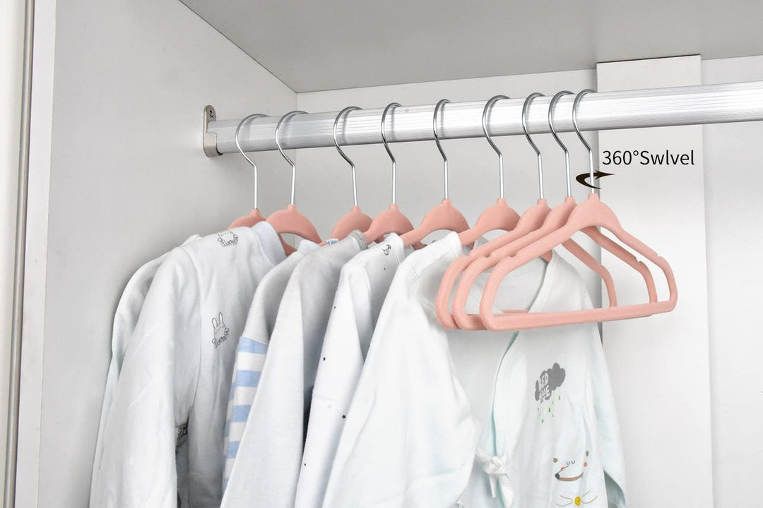 30 Stück Anti-Rutsch-Kinder-Kleiderbügel aus Samt, Ultra-schlanke, platzsparende Baby-Kleiderbügel a