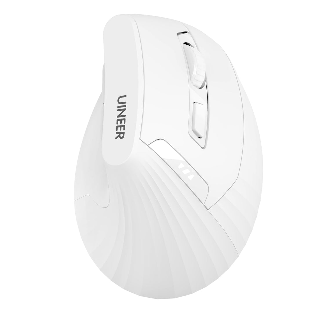 Uineer Kabellose vertikale Maus, Multi-Device Tri-Mode Maus, sichtbare Leistungsstufe (2.4G+BT4.0/BT
