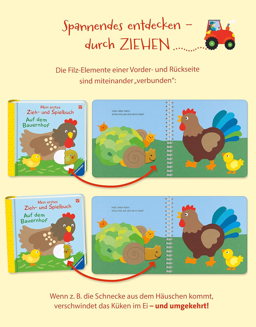 Mein erstes Zieh- und Spielbuch: Auf dem Bauernhof, Spiralbindung
