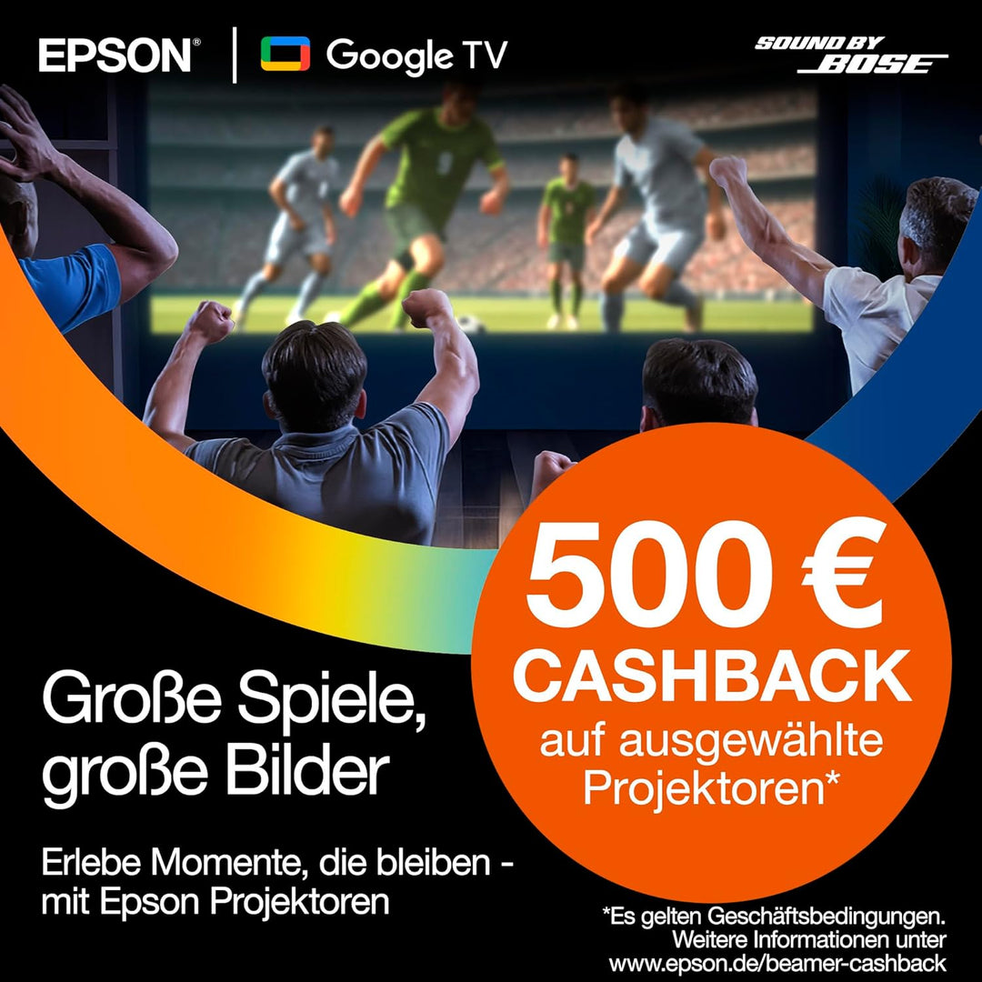 Epson Lifestudio Grand Plus EH‑LS970B | Ultrakurzdistanz Laser Projektor TV | 4KHeimkino | 4.000 Lum