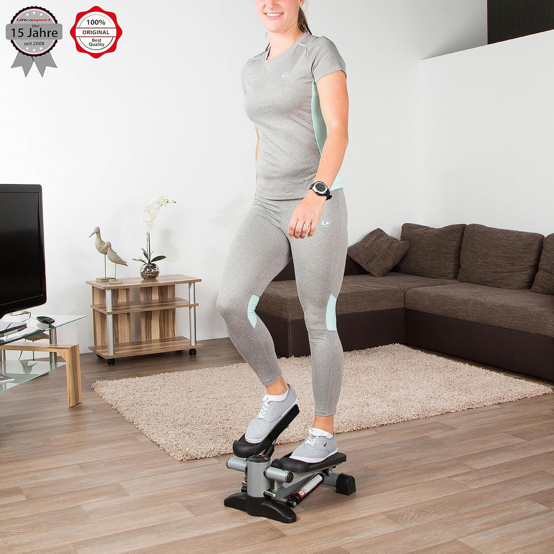 Ultrasport Swing Stepper, Up-Down Stepper, Stepper mit oder ohne Trainingsbänder, Ganzheitliches Sch