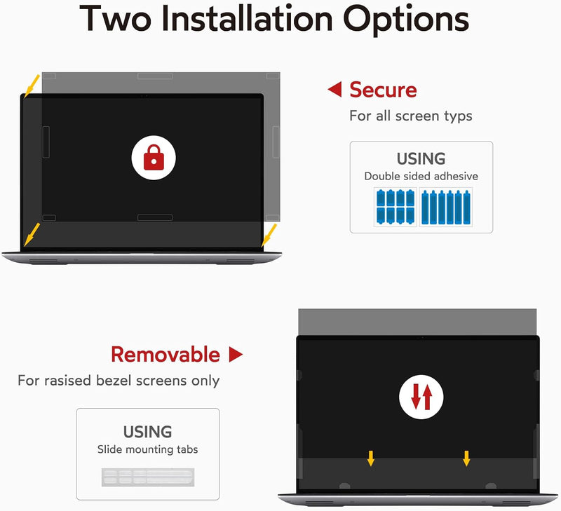 BERSEM Laptop Sichtschutzfolie 13.3 Zoll, 16:9 Seitenverhältnis Abnehmbarer Sichtschutz, Laptop Sich