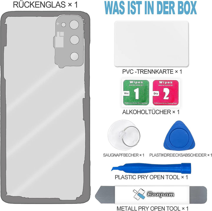 Eonpam Akkudeckel für Honor 20 Rückseite Glas Original Backcover Back Glas Ersatz Reparatur Set mit
