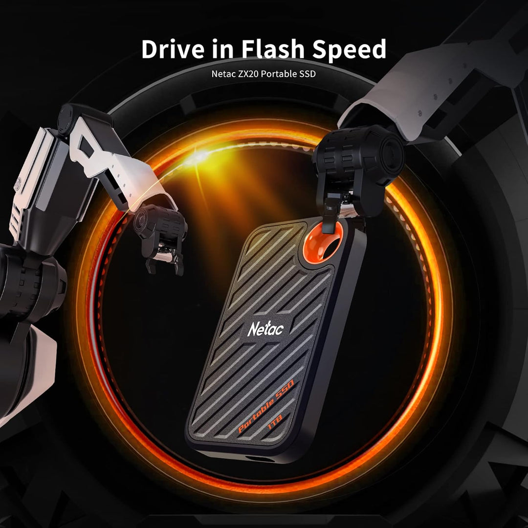 Netac ZX20 Extreme SSD 1TB Portable NVMe SSD USB 3.2 Gen 2x2 Bis zu 2000MB/s Lesen und 1700MB/s Schr
