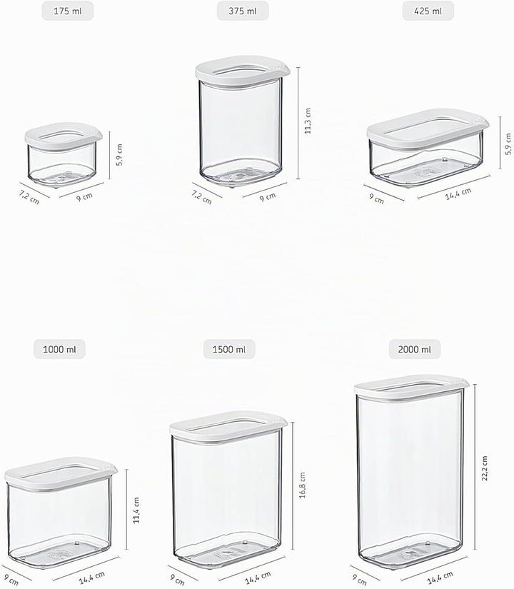 Mepal | 4-TLG Vorratsdosen Spar-Set | Modula 1500 ml | Vorratsdose Frischhaltedose | ideal für die A