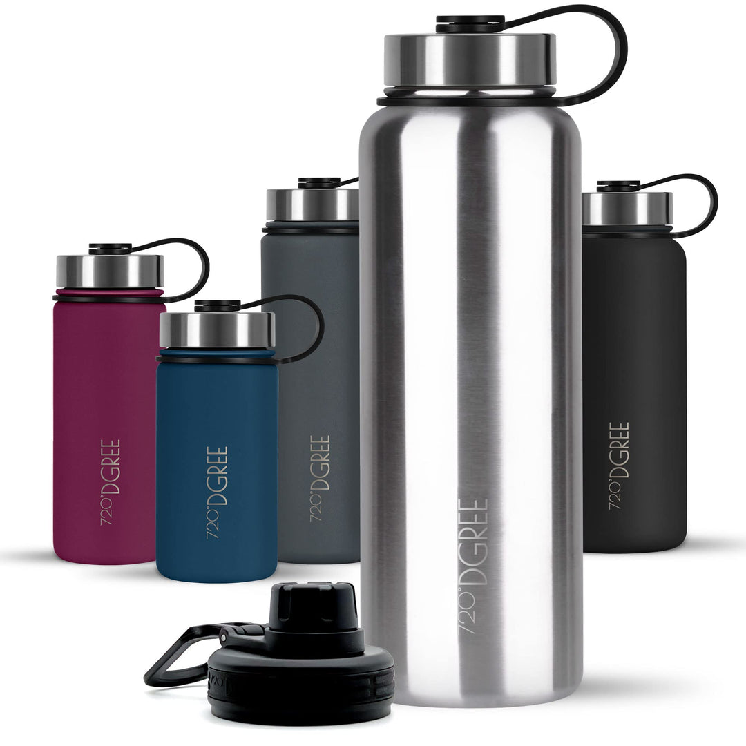 720°DGREE Edelstahl Trinkflasche “noLimit” - Auslaufsicher, Kohlensäure geeignet, BPA-Frei - Thermos