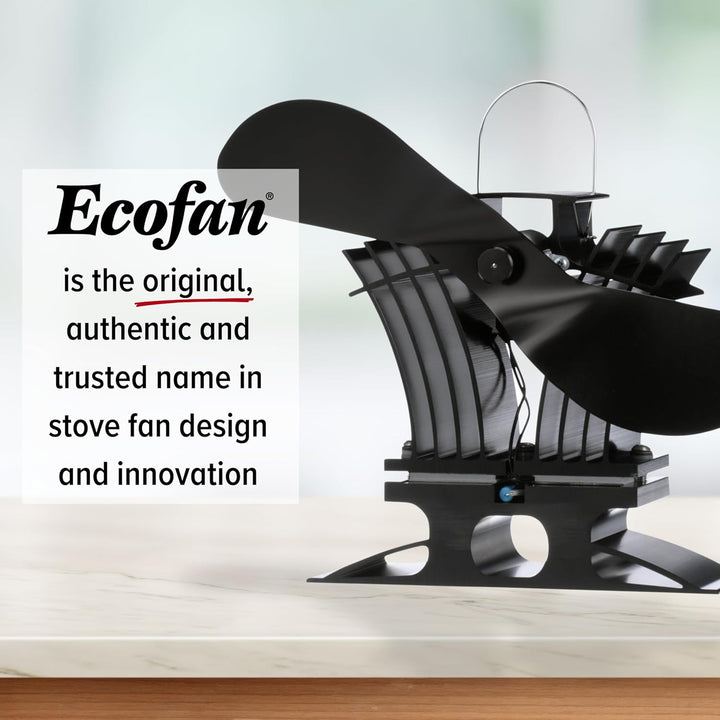 Ecofan 806CAXBX Wärmebetriebener Holzofenventilator, schwarz, zweisprachig, 22,9 cm Klinge Schwarz Z